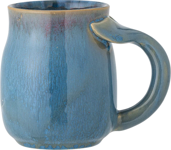 Becher mit Henkel Bloomingville Rinat Blue Steingut Unikat