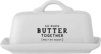 Butterdose Steingut Wendy Weiß Bloomingville – Cottage-Stil