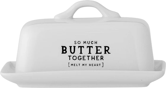 Butterdose Steingut Wendy Weiß Bloomingville – Cottage-Stil