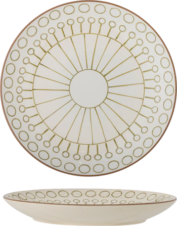 Speiseteller Steingut Bloomingville Maple Grün Unikat 25,5 cm