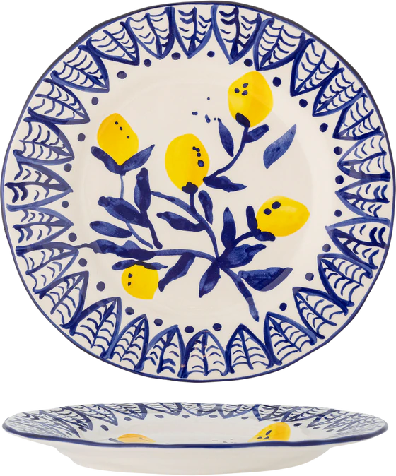Speiseteller Steingut Maxima Blue Bloomingville – Handbemalt Unikat