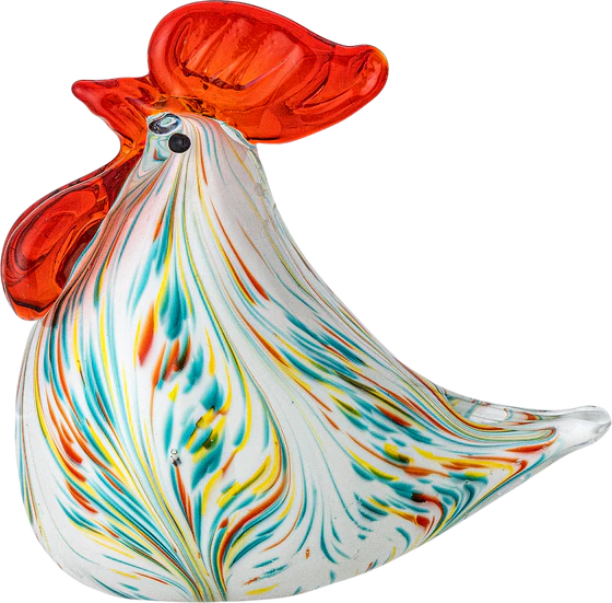 Glasfigur Huhn Bloomingville Livie Rot – Handgefertigtes Unikat