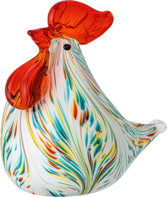 Glasfigur Huhn Bloomingville Livie Rot – Handgefertigtes Unikat