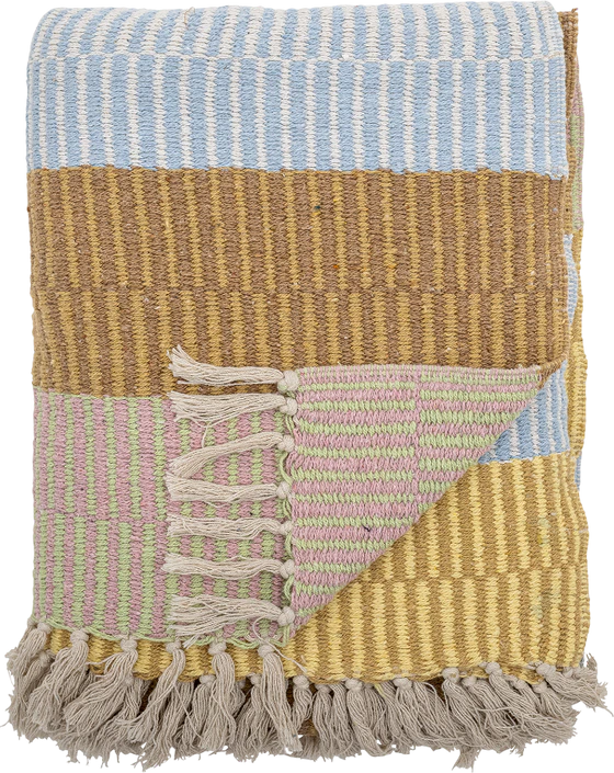 Wohndecke Bloomingville Isnel Gelb Recycelte Baumwolle