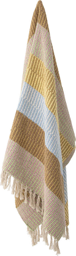 Wohndecke Bloomingville Isnel Gelb Recycelte Baumwolle