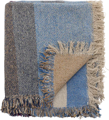 Wohn- und Kuscheldecke Bloomingville Maji Blau Recycelte Baumwolle