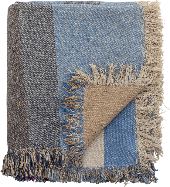 Wohn- und Kuscheldecke Bloomingville Maji Blau Recycelte Baumwolle