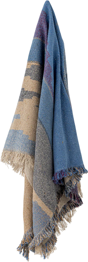 Wohn- und Kuscheldecke Bloomingville Maji Blau Recycelte Baumwolle