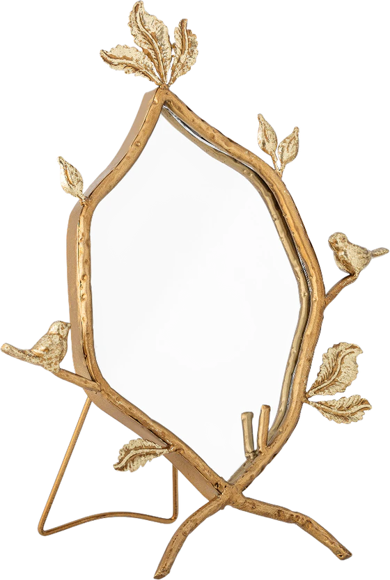 Dekorativer Tischspiegel Bloomingville Avila Gold – Botanisches Design