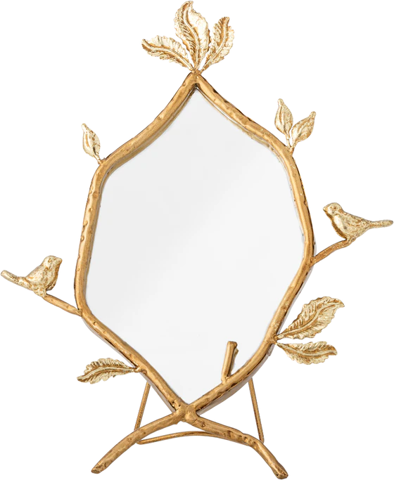 Dekorativer Tischspiegel Bloomingville Avila Gold – Botanisches Design
