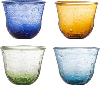 Trinkglas-Set Bloomingville Karu Blau Recycelt 4er Set