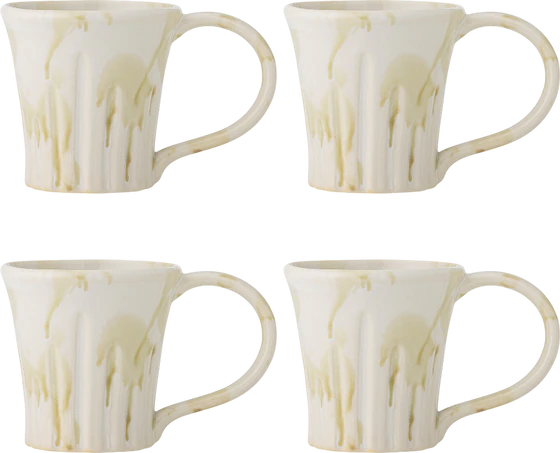 Becherset Steinzeug Joseph Grün Bloomingville – Unikate mit reaktiver Glasur