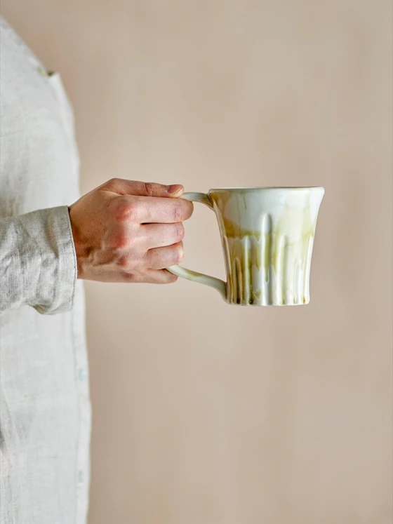 Becherset Steinzeug Joseph Grün Bloomingville – Unikate mit reaktiver Glasur
