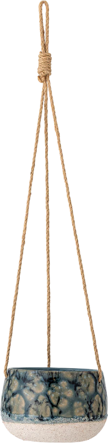 Hängender Blumentopf Steingut Blau Bloomingville Mowbray
