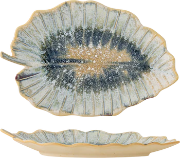 Servierplatte Steingut Blau Bloomingville Dorreen Unikat