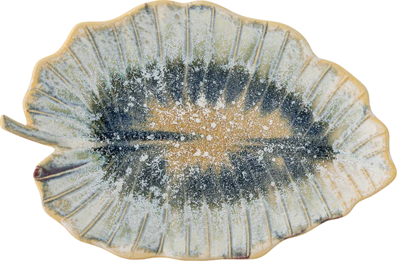 Servierplatte Steingut Blau Bloomingville Dorreen Unikat