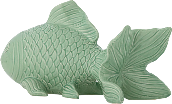 Dekorationsfigur Steingut Sukey Grün – Bloomingville Unikat Fisch