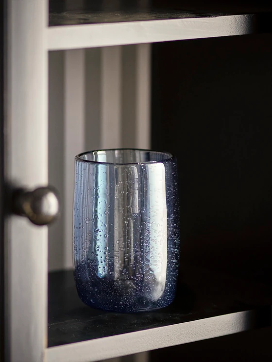 Trinkglas-Set aus Glas Blau Bloomingville – Mundgeblasen Unikat