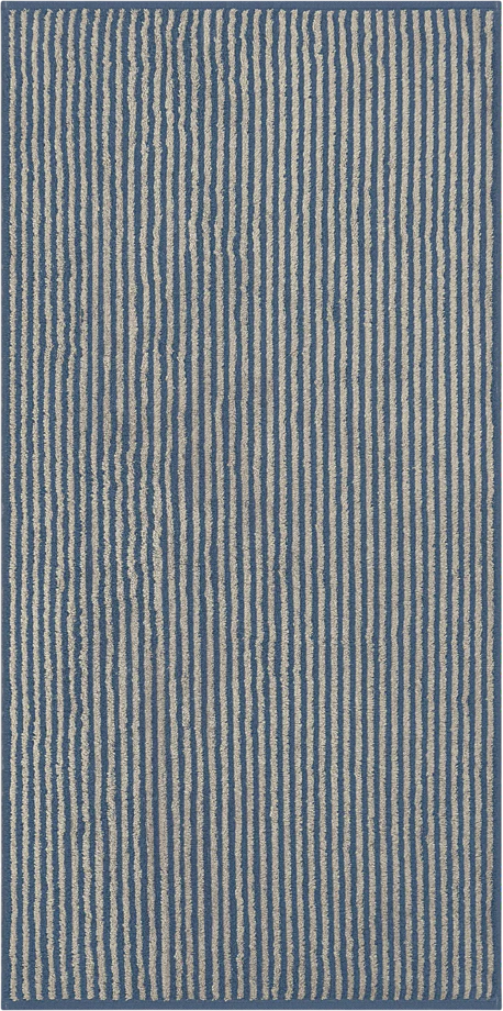 Handtuch Cawö Two-Tone Stripe 480-10 Nachtblau Baumwolle