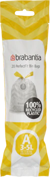 Müllbeutel für Abfallbehälter brabantia 3L A reißfest weiß