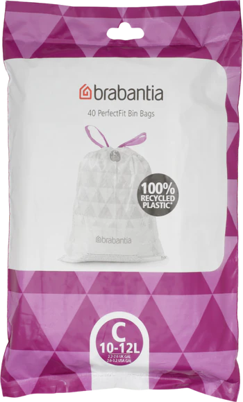 Müllbeutel 10-12L Weiß Brabantia PerfectFit Reißfest 40 Stk