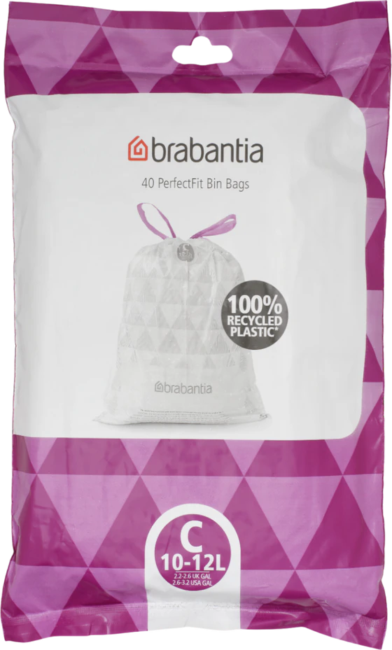 Müllbeutel 10-12L Weiß Brabantia PerfectFit Reißfest 40 Stk