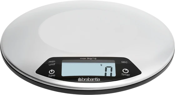 Digitale Küchenwaage brabantia Profile rund Edelstahl Timer