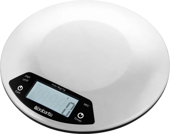Digitale Küchenwaage brabantia Profile rund Edelstahl Timer