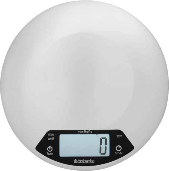 Digitale Küchenwaage brabantia Profile rund Edelstahl Timer