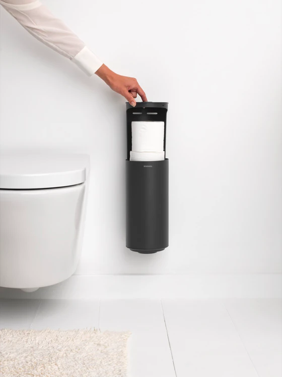 Toilettenpapierhalter Wandmontage brabantia MindSet Schwarz