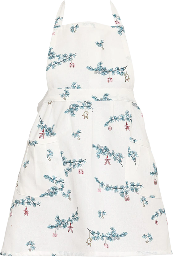 Kinderschürze Greengate Juana weiß – 100% Baumwolle, floral