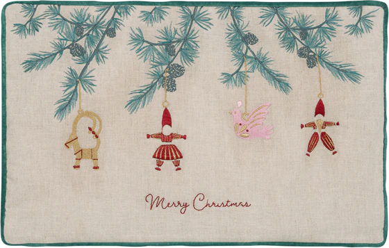 Kissenhülle Greengate Juana Sand 30x50 cm Baumwolle Stickerei