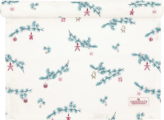 Tischläufer Greengate Juana weiß – Baumwolle im Landhausstil