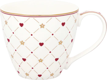 Kaffeebecher Greengate Clarina Weiß Herz – Robust & Stilvoll