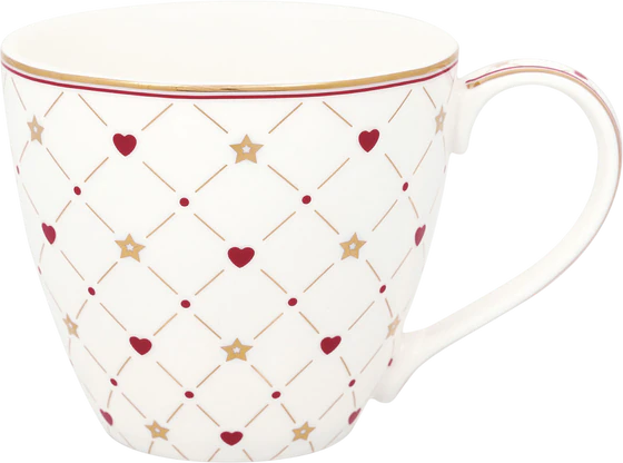 Kaffeebecher Greengate Clarina Weiß Herz – Robust & Stilvoll