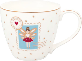 Kaffeebecher Greengate Cindarella Xmas Weiß – Steinzeug 300ml