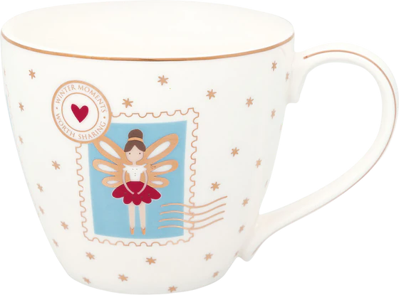 Kaffeebecher Greengate Cindarella Xmas Weiß – Steinzeug 300ml