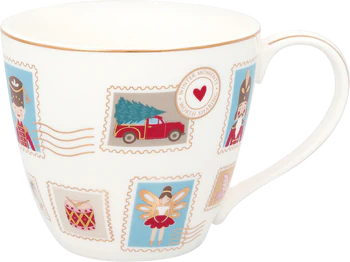 Kaffeebecher Greengate Xmas White – Robustes Steinzeug 300ml