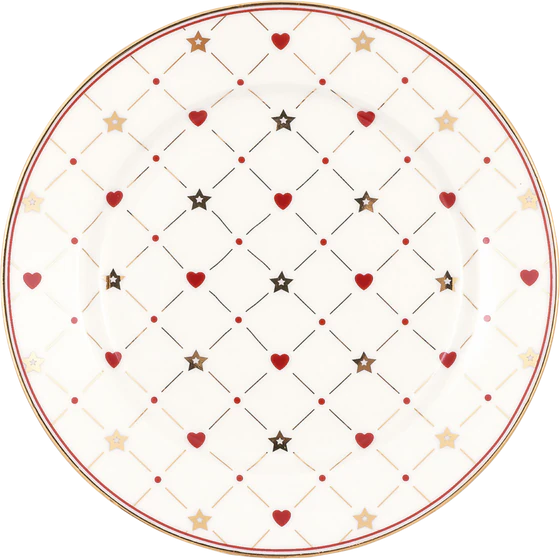 Dessertteller Greengate Clarina Heart White – Kratzfest Steinzeug