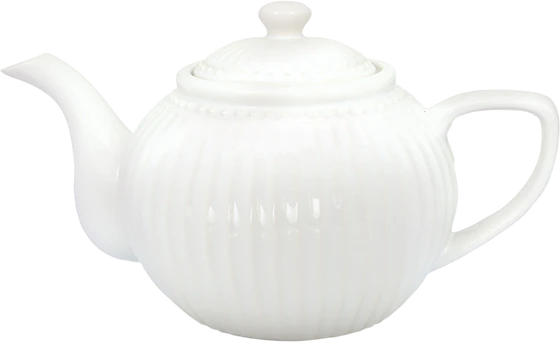 Teekanne Greengate Alice Weiß 1,5L – Steinzeug & Spülmaschinenfest