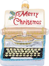 Weihnachtsbaum-Anhänger Greengate Typewriter Hellblau Glas