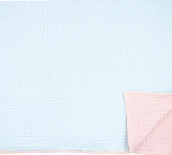 Musselin-Decke Greengate pale blue 140x220cm Baumwolle