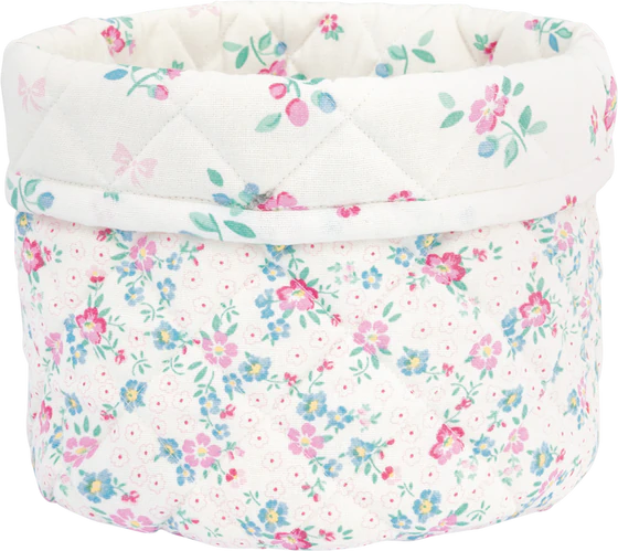 Brotkorb Stoff Greengate Allyna Weiß – Florales Design Baumwolle