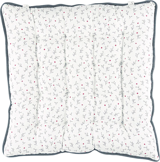 Sitzkissen Greengate Venissa Weiß Floral 40x40 Baumwolle