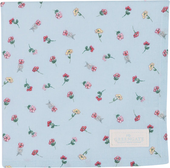 Tischdecke Greengate Lianca hellblau 100x100cm – 100% Baumwolle
