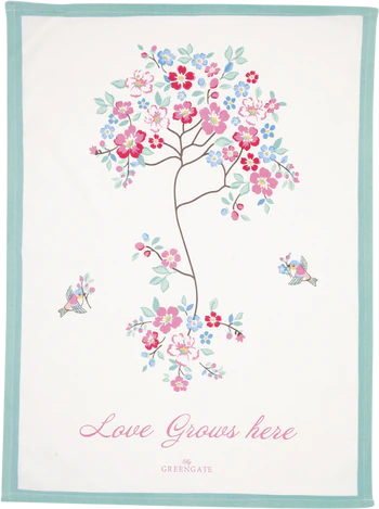 Geschirrtuch Greengate Desdemona Weiß 100 % Baumwolle