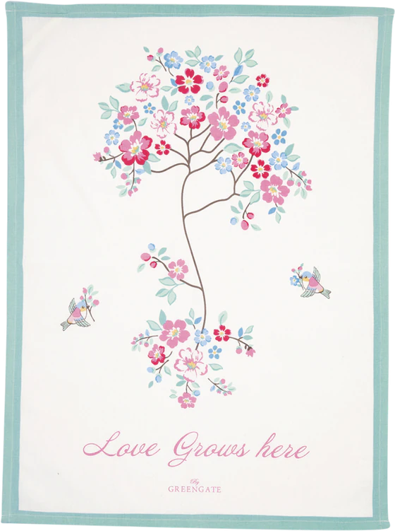 Geschirrtuch Greengate Desdemona Weiß 100 % Baumwolle