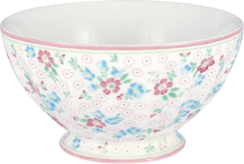Müslischale Greengate Allyna Weiß – Steinzeug, floral, XL