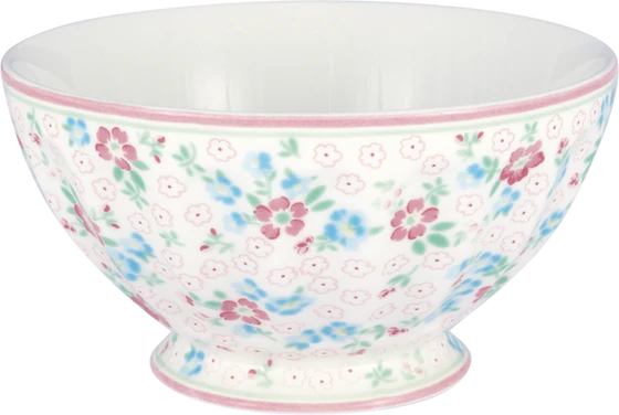 Müslischale Greengate Allyna Weiß – Steinzeug, floral, XL