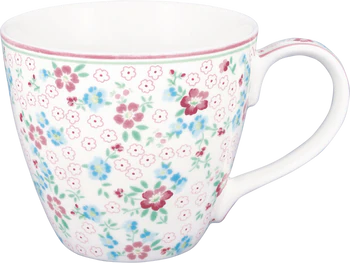 Kaffeebecher Greengate Allyna weiß – Steinzeug floral 300ml